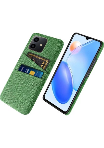Honor Için PLAY6C 4g Şok Geçirmez Kumaş Doku Telefon Kılıfı Çift Kart Yuvaları Sert Pc Koruyucu Cep Telefonu Kapağı (Yurt Dışından)