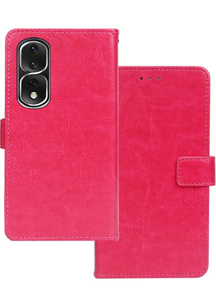 Honor Için Idewei 80 Pro 5g Çılgın At Dokusu Pu Deri Derleme Kapağı Manyetik Kapatma Cüzdan Stand Fonksiyon Telefon Kılıfı (Yurt Dışından)