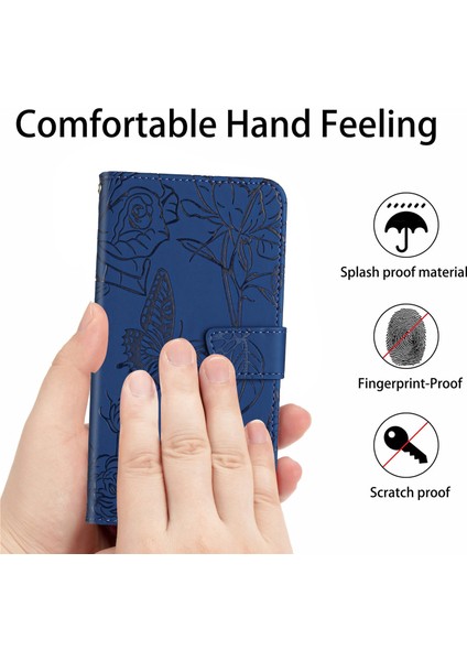 HT03 Honor 80 5g Anti-Fall Telefon Kılıfı Için Baskılı Kelebek Çiçekler Damla Geçirmez Cilt Dokunma Duygu Pu Deri Flip Cüzdan Kapağı Kayış (Yurt Dışından)