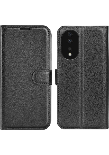 Honor 80 5g Litchi Doku Pu Deri Deri Stand Cüzdan Telefon Kapağı Tam Koruma Flip Scratch Anti Anti Tele Kılıfı (Yurt Dışından)