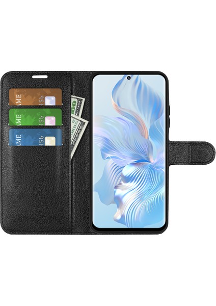 Honor 80 5g Litchi Doku Pu Deri Deri Stand Cüzdan Telefon Kapağı Tam Koruma Flip Scratch Anti Anti Tele Kılıfı (Yurt Dışından) fiyatları