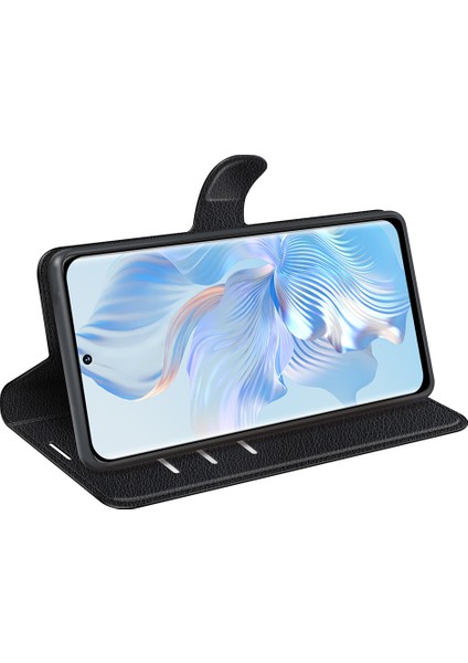 Honor 80 5g Litchi Doku Pu Deri Deri Stand Cüzdan Telefon Kapağı Tam Koruma Flip Scratch Anti Anti Tele Kılıfı (Yurt Dışından) modelleri