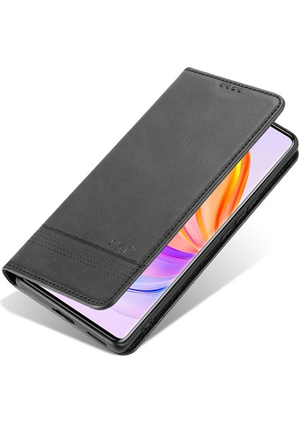 Azns Onur Için Azns 80 Se 5g Pu Deri Cüzdan Telefon Kılıfı Flip Folio Standı Manyetik Oto Absorlanmış Koruyucu Kapak (Yurt Dışından)