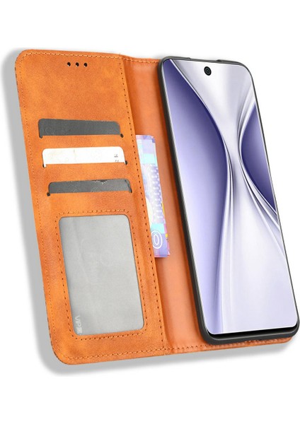 Retro Doku Huawei Nova 10Z 4g / Honor X20 Se Için Retro Doku Telefon Kılıfı, Pu Deri Cüzdan Stand Manyetik Otomatik Ahm-Scratch Anti-Scratch Akıllı Telefon Kapağı (Yurt Dışından)