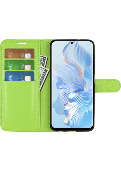 Honor 80 5g Litchi Doku Pu Deri Deri Stand Cüzdan Telefon Kapağı Tam Koruma Flip Scratch Anti Anti Tele Kılıfı (Yurt Dışından) modelleri
