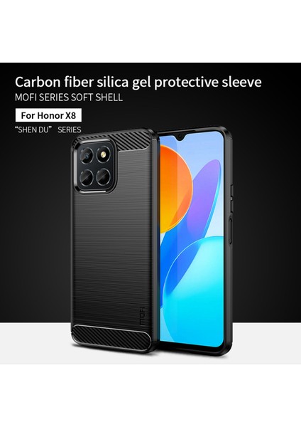 Onur Için X8 4g / X30I Fingerprint Önleyici Telefon Kılıfı Karbon Fiber Doku Esnek Tpu Fırçalanmış Koruyucu Kabuk (Yurt Dışından) fiyatları