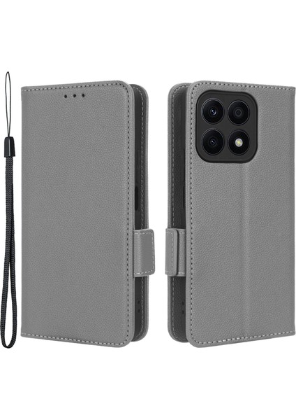 Onur Için X8A 4g Pu Deri Telefon Kılıfı Flip Folio Stand Litchi Textureshock Geçirmez Kapak Cüzdan (Yurt Dışından)