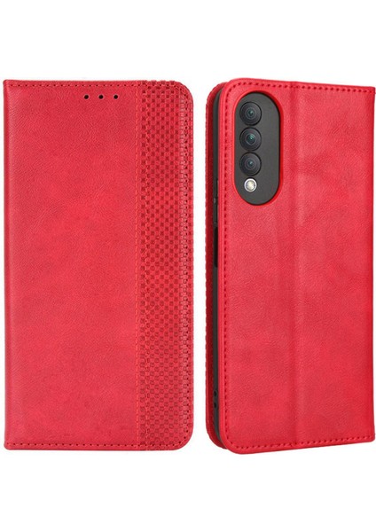 Retro Doku Huawei Nova 10Z 4g / Honor X20 Se Için Retro Doku Telefon Kılıfı, Pu Deri Cüzdan Stand Manyetik Otomatik Ahm-Scratch Anti-Scratch Akıllı Telefon Kapağı (Yurt Dışından)