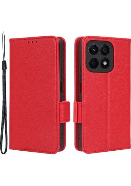 Onur Için X8A 4g Pu Deri Telefon Kılıfı Flip Folio Stand Litchi Textureshock Geçirmez Kapak Cüzdan (Yurt Dışından)