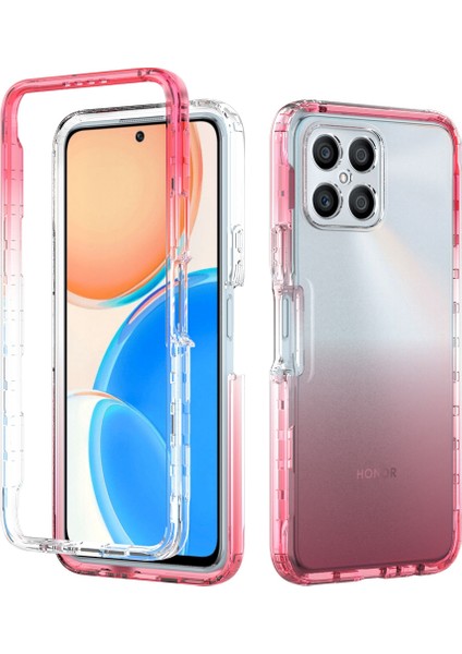 Honor X8 4g Anti-Cratch 2-1 Arada Tpu + Pc Telefon Kılıfı Gradyan Renk Kristal Temiz Koruyucu Kapak (Yurt Dışından)