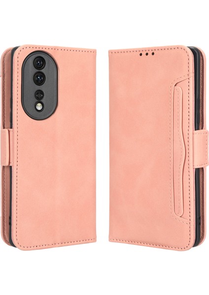 Honor Için 80 5g Pu Deri Çoklu Kart Yuvaları Kapak Katlanabilir Stand Cüzdan Folio Flip Telefon Kılıfı (Yurt Dışından)