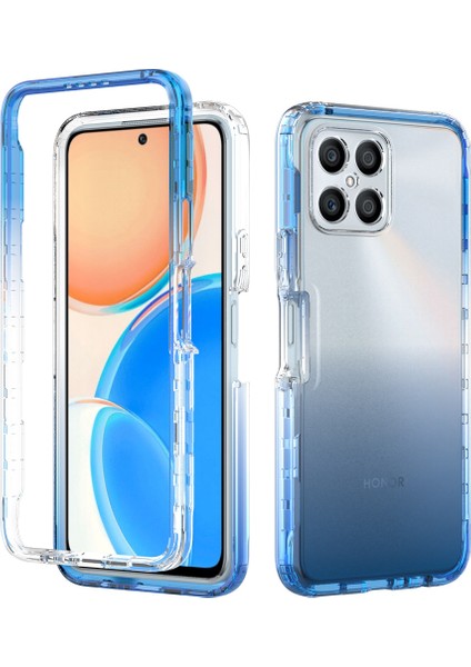 Honor X8 4g Anti-Cratch 2-1 Arada Tpu + Pc Telefon Kılıfı Gradyan Renk Kristal Temiz Koruyucu Kapak (Yurt Dışından)