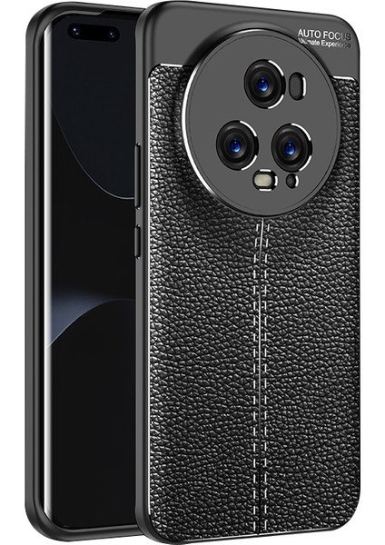 Litchi Texture Slim Case Honor Magic5 Pro-Drop Anti-Drop Tpu Telefon Kapağı (Yurt Dışından)