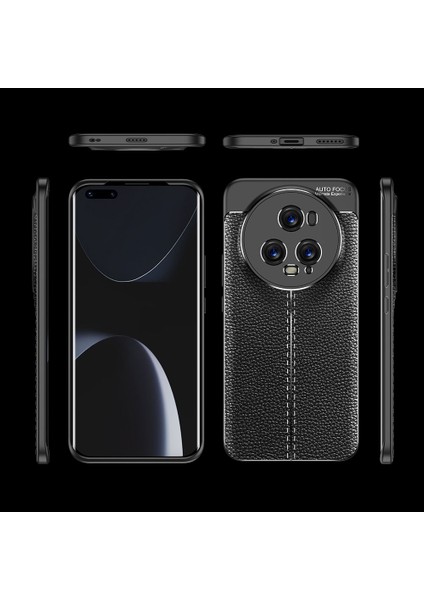 Litchi Texture Slim Case Honor Magic5 Pro-Drop Anti-Drop Tpu Telefon Kapağı (Yurt Dışından)