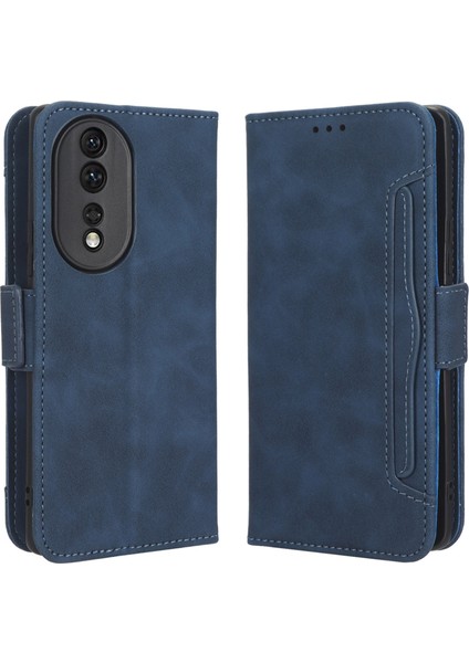 Honor Için 80 5g Pu Deri Çoklu Kart Yuvaları Kapak Katlanabilir Stand Cüzdan Folio Flip Telefon Kılıfı (Yurt Dışından)