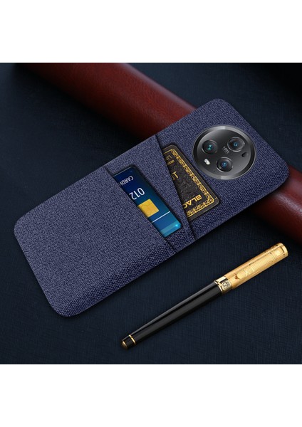 Honor Magic5 Pro Sihir Için Telefon Kılıfı Çift Kart Yuvaları Bez Doku Pc Telefon Kapağı (Yurt Dışından)