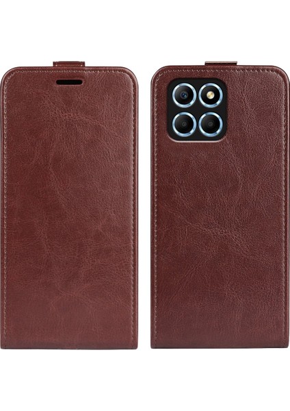 Onur Için X8 5g Dikey Flip Çılgın At Dokusu Pu Deri Kılıf Kart Tutucu Manyetik Toka Cep Telefonu Kapağı (Yurt Dışından)