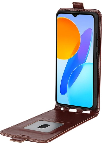 Onur Için X8 5g Dikey Flip Çılgın At Dokusu Pu Deri Kılıf Kart Tutucu Manyetik Toka Cep Telefonu Kapağı (Yurt Dışından) modelleri