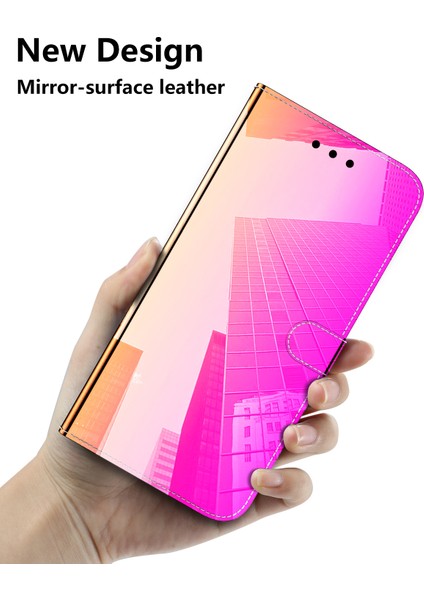 Honor X8 5g Için Akıllı Telefon Kılıfı, Stand Cüzdan Ayna Benzeri Yüzey Pu Deri Cep Telefonu Kapağı (Yurt Dışından)