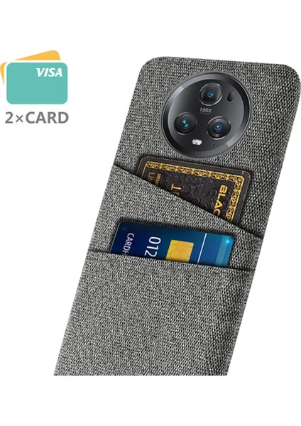 Honor Magic5 Pro Sihir Için Telefon Kılıfı Çift Kart Yuvaları Bez Doku Pc Telefon Kapağı (Yurt Dışından)