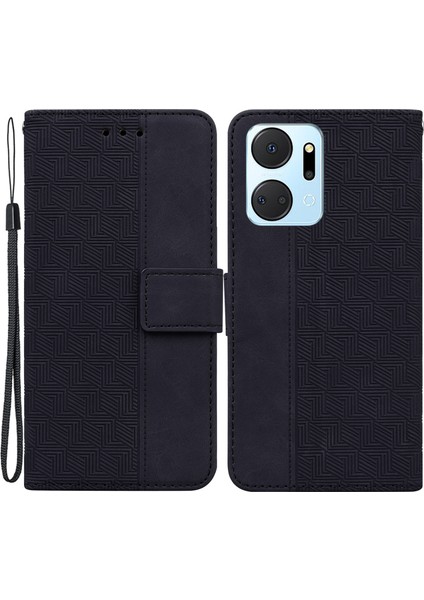 Honor X7A 5g Baskılı Pu Deri Cüzdan Telefon Kılıfı Damla Geçirmez Stand Kapağı El Kayışı ile (Yurt Dışından)