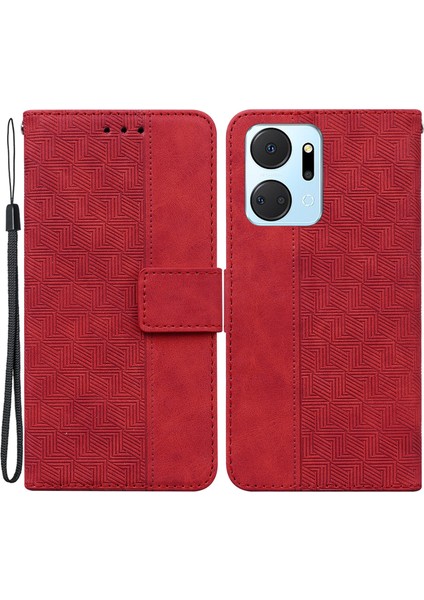 Honor X7A 5g Baskılı Pu Deri Cüzdan Telefon Kılıfı Damla Geçirmez Stand Kapağı El Kayışı ile (Yurt Dışından)
