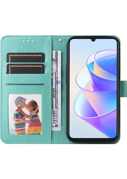 Honor X7A 5g Için Telefon Stand Kılıfı, Pu Deri Cüzdan Telefon Kapağı El Kayışı ile (Yurt Dışından)