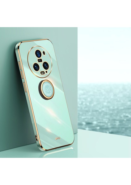Honor Için Xinli Magic5 Pro Yumuşak Tpu Telefon Kılıf Yüzüğü Kickstand Electroutating Cep Telefonu Kapağı (Yurt Dışından)