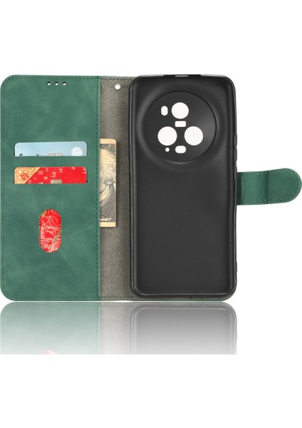 Honor Magic5 Pro Sihir Için Flip Deri Telefon Kılıfı Stand Cüzdan Cilt Dostu Damla Geçirmez Cep Telefonu Kapağı (Yurt Dışından)