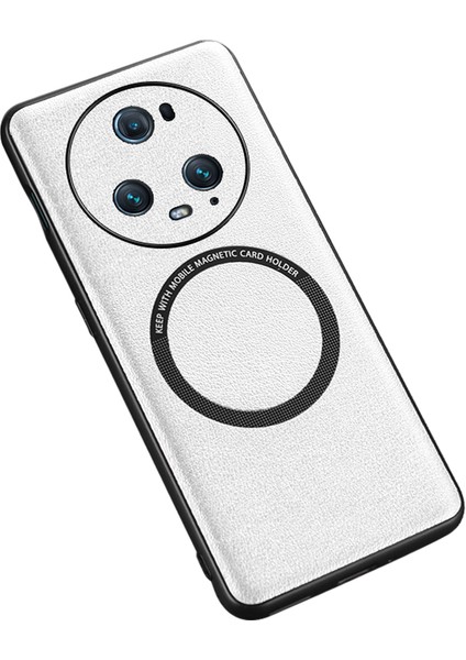 Honor Magic5 Pro Pu Deri Kaplamalı Tpu+Pc Telefon Kapağı Magsafe Şarj Cihazı ile Uyumlu (Yurt Dışından)