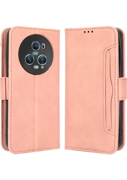 Honor Magic5 Pro 5g Pu Deri Koruyucu Stand Kapak Çoklu Kart Yuvası Cüzdan Telefon Kılıfı (Yurt Dışından)