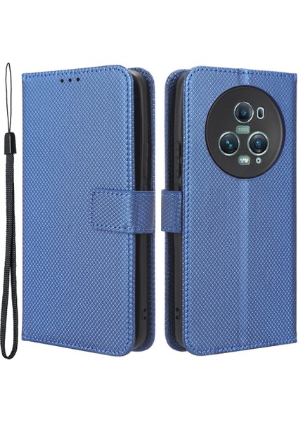 Honor Magic5 Pro 5g Elmas Doku Pu Deri Deri Cüzdan Telefon Kılıf Destek Standı Anti-Drop Cover (Yurt Dışından)