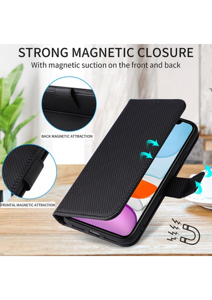 Honor Magic5 Pro 5g Elmas Doku Pu Deri Deri Cüzdan Telefon Kılıf Destek Standı Anti-Drop Cover (Yurt Dışından)