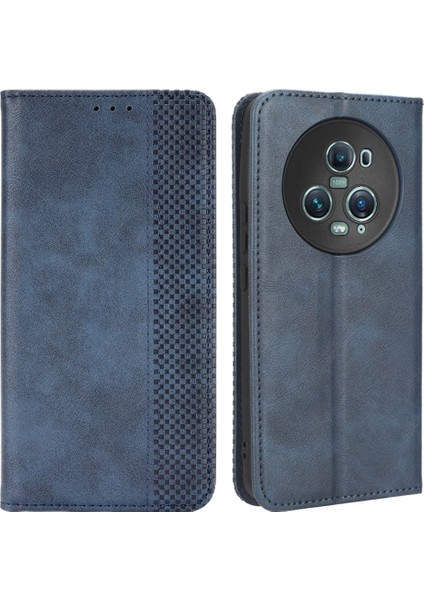 Honor Magic5 Pro 5g Pu Deri Cüzdan Retro Telefon Kılıfı Manyetik Emilim Flip Stand Kapağı (Yurt Dışından)