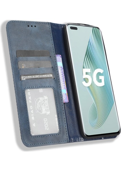 Honor Magic5 Pro 5g Pu Deri Cüzdan Retro Telefon Kılıfı Manyetik Emilim Flip Stand Kapağı (Yurt Dışından)