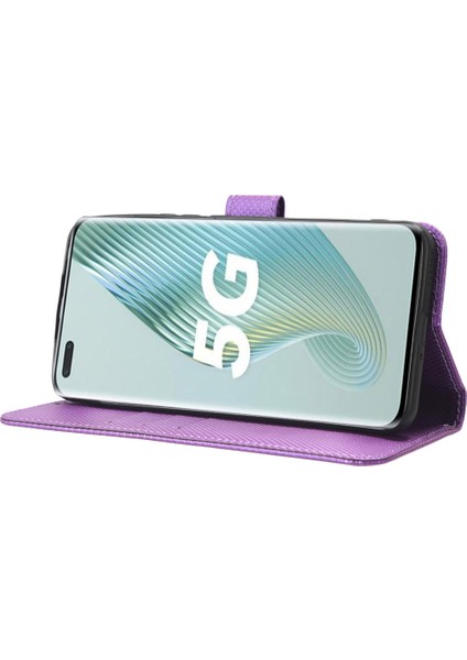Honor Magic5 Pro 5g Elmas Doku Pu Deri Deri Cüzdan Telefon Kılıf Destek Standı Anti-Drop Cover (Yurt Dışından)
