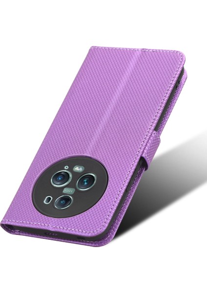 Honor Magic5 Pro 5g Elmas Doku Pu Deri Deri Cüzdan Telefon Kılıf Destek Standı Anti-Drop Cover (Yurt Dışından)