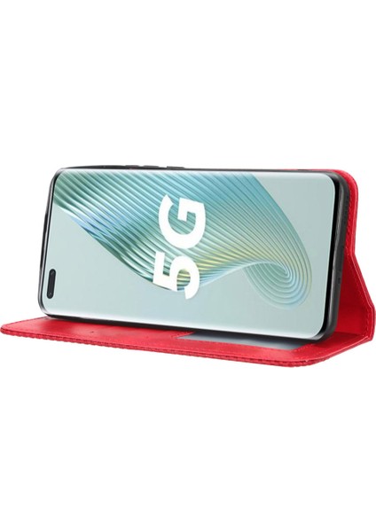 Honor Magic5 Pro 5g Pu Deri Cüzdan Retro Telefon Kılıfı Manyetik Emilim Flip Stand Kapağı (Yurt Dışından)