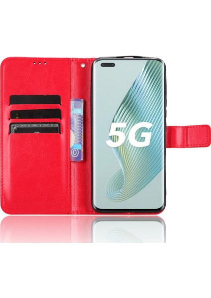 Honor Magic5 Pro 5g Çılgın At Dokusu Pu Deri Cüzdan Standı Kapak Şok Geçirmez Telefon Kılıfı (Yurt Dışından) fırsatları