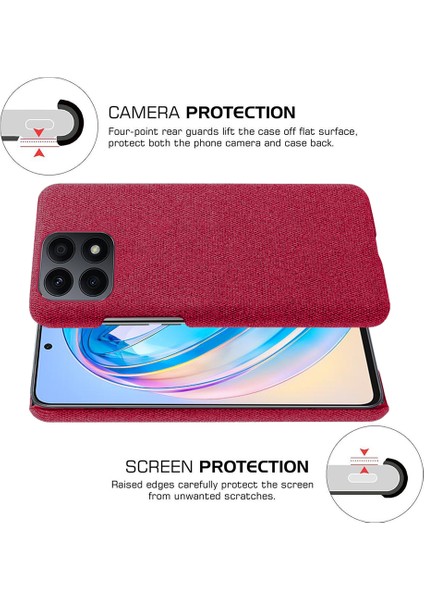 Honor X8A 4g Düz Renkli Cep Telefonu Kılıf Önleme Önleyici Sert Pc+Bez Telefon Geri Kapak (Yurt Dışından) fırsatları