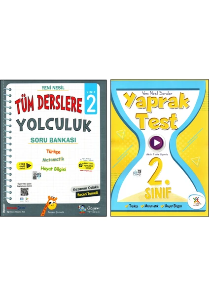 Üçgen Yayıncılık + 5 Renk 2. Sınıf Soru Bankası + Yaprak Test 2 Kitap