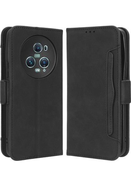 Honor Magic5 Pro 5g Pu Deri Koruyucu Stand Kapak Çoklu Kart Yuvası Cüzdan Telefon Kılıfı (Yurt Dışından)