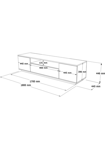 Robin Home Loft Tv Ünitesi Orta Sehpa 2'li Set Çam-Beyaz