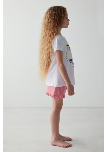 Kız Çocuk Uçurtma Baskılı Pijama Takımı