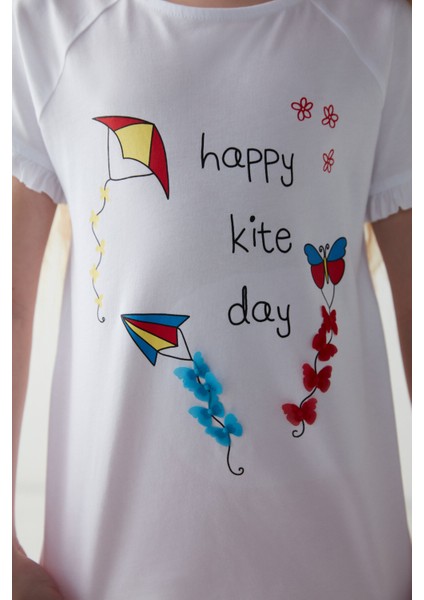 Kız Çocuk Uçurtma Baskılı Pijama Takımı
