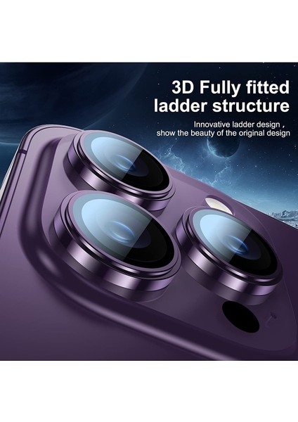 Apple iPhone 14 Pro Uyumlu Safir Kamera Lens Koruyucu Orijinal Kenarı Çıkıntılı Model