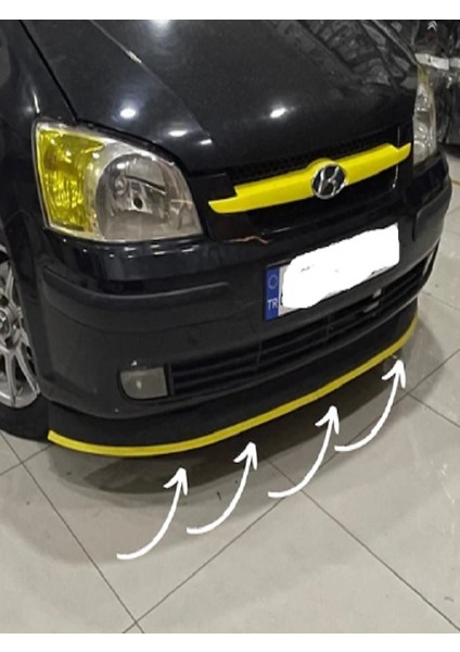 Opel Astra H Lip Ön Tampon Eki Kırılmaz Unıversal Ön Lip 4 Parça Sarı