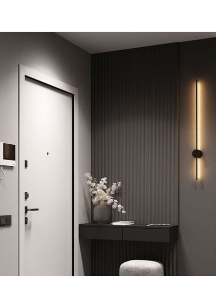 Modern Dekoratif LED Duvar Aplik Uzun Çubuk LED Tekli 50 cm Siyah Kasa Gün Işığı fiyatları
