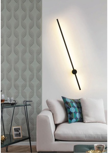 Modern Dekoratif LED Duvar Aplik Uzun Çubuk LED Tekli 50 cm Siyah Kasa Gün Işığı modelleri