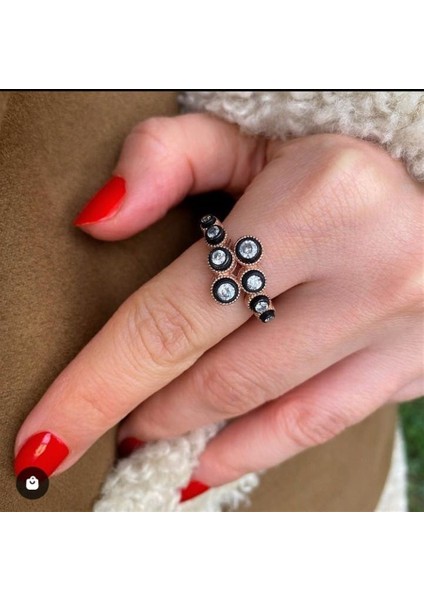 Kadın Gümüş Elmas Montür Yüzük